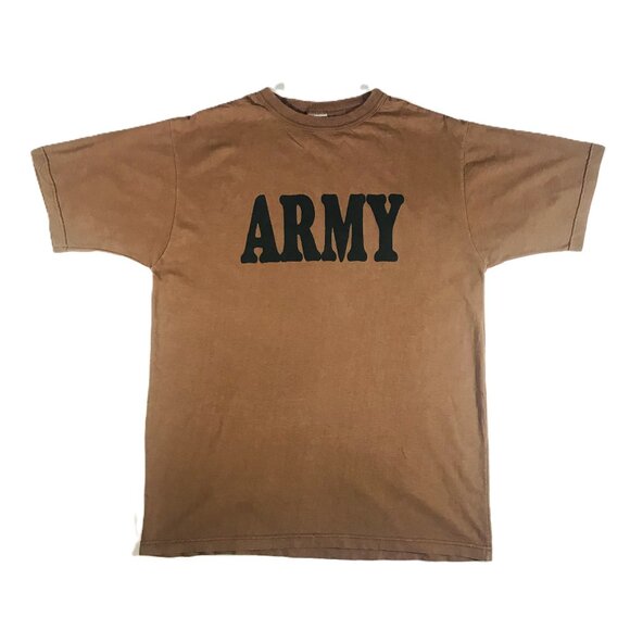 DSCP by BVD Brown 100% Combed Cotton US Army Military T-Shirt Men's Size XL - Picture 1 of 7